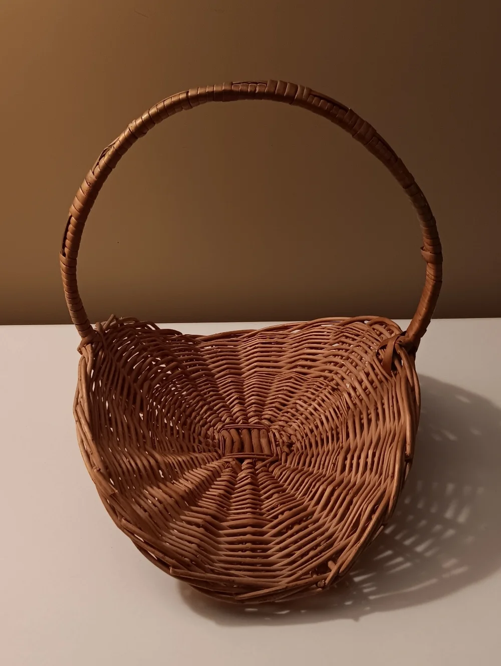 Vintage Rustic Wicker Firewood/Gathering Basket. 13 1/2